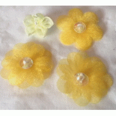 Fyndpåse satin rosetter/blommor