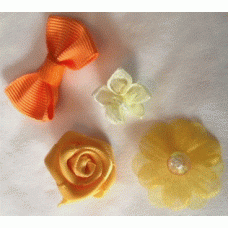 Fyndpåse satin rosetter/blommor