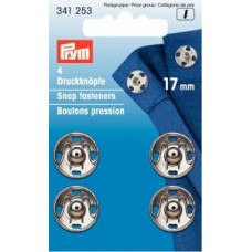 Tryckknapp 17mm 4-pack silver