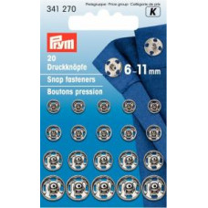 Tryckknappar 6-11mm silver