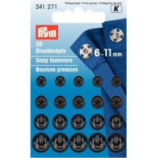 Tryckknappar 6-11mm svart