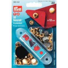 Tryckknapp 12mm guld