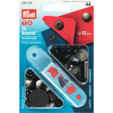Tryckknappar 12mm svart