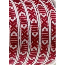 Leksandsband 9mm, vit/röd