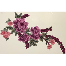 Tygmärke blomdekor