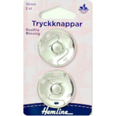 Tryckknappar 30mm silver
