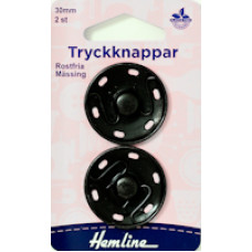 Tryckknappar 30mm svart