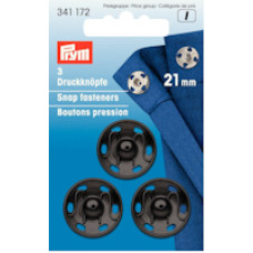 Tryckknappar 21mm svart