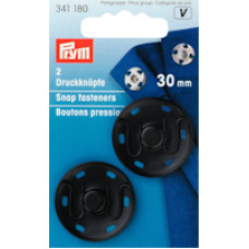 Tryckknappar 30mm svart