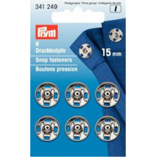 Tryckknappar 15mm silver