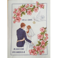 Broderiförpackning Bröllopstavla