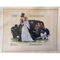 Broderiförpackning Bröllopstavla