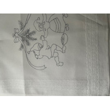 Uppritat duk utan garn 