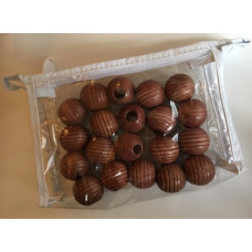 Wood swirl beads, träkulor