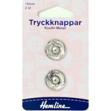 Tryckknappar 18mm silver