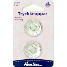 Tryckknappar 25mm silver