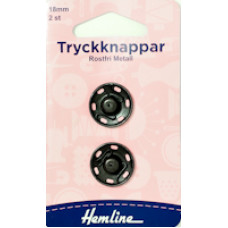 Tryckknappar 18mm svart
