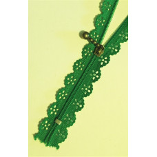 Spetsdragkedja, 20cm, grön