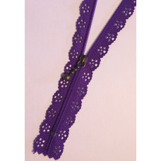 Spetsdragkedja, 20cm, lila