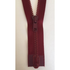 Dragkedja delbar 40cm vinröd